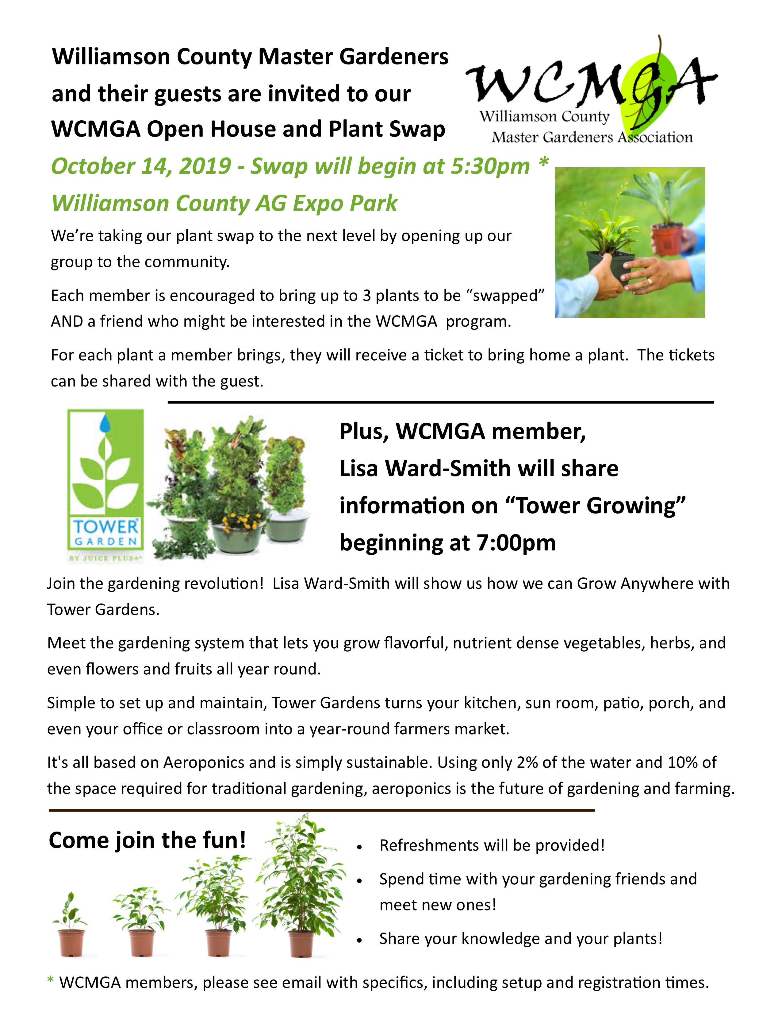 WCMGA Open House and Plant Swap